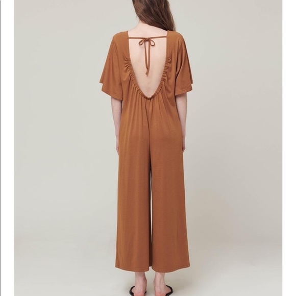 Hidden Forest Market open back shirring jumpsuit - Picture 3 of 7
